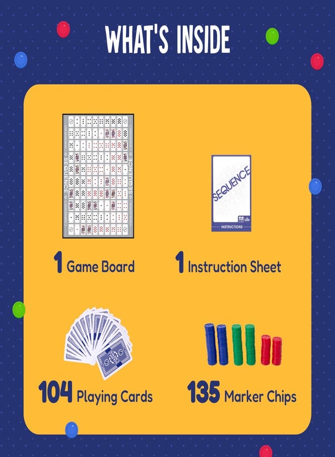 فنسكول لعبة Funskool The Original Sequence، لعبة استراتيجية، لعبة ورق، لعبة لوحية للأطفال والكبار والعائلات، تعليمية، من 2 إلى 12 لاعبًا، متعة عائلية، لعبة أنشطة للأطفال، مجموعة هدايا للأطفال، للأعمار من 7 سنوات فما فوق - Image 4